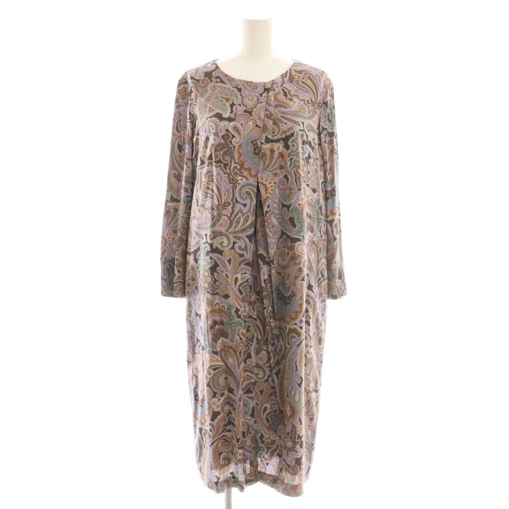 レリアン Leilian ペイズリー柄ワンピース ミモレ ロング 長袖 9