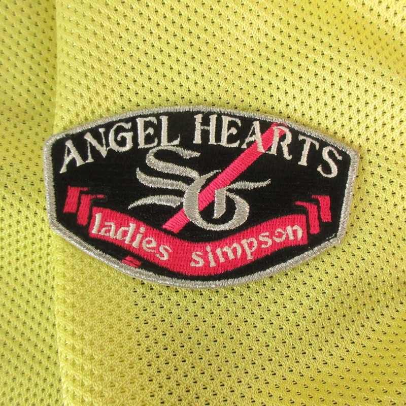 シンプソン SIMPSON エンジェルハーツ AngelHearts バイカージャケット ブルゾン ロゴ 刺繍 プロテクター付 黄 イエロー 系 M  0622 ■GY19