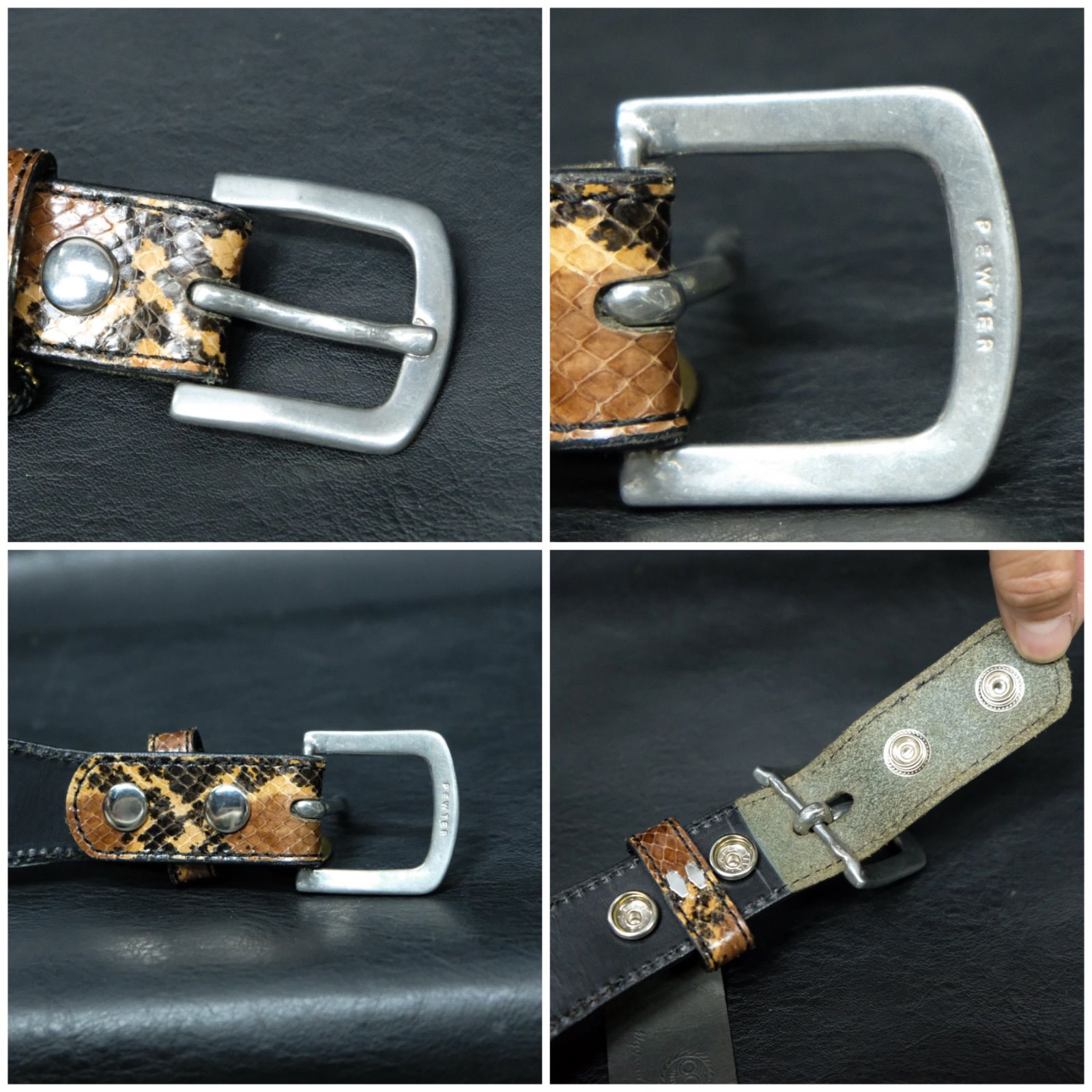 MAGICAL DESIGN ダイヤモンドパイソン レザーベルト 42mm ワイド
