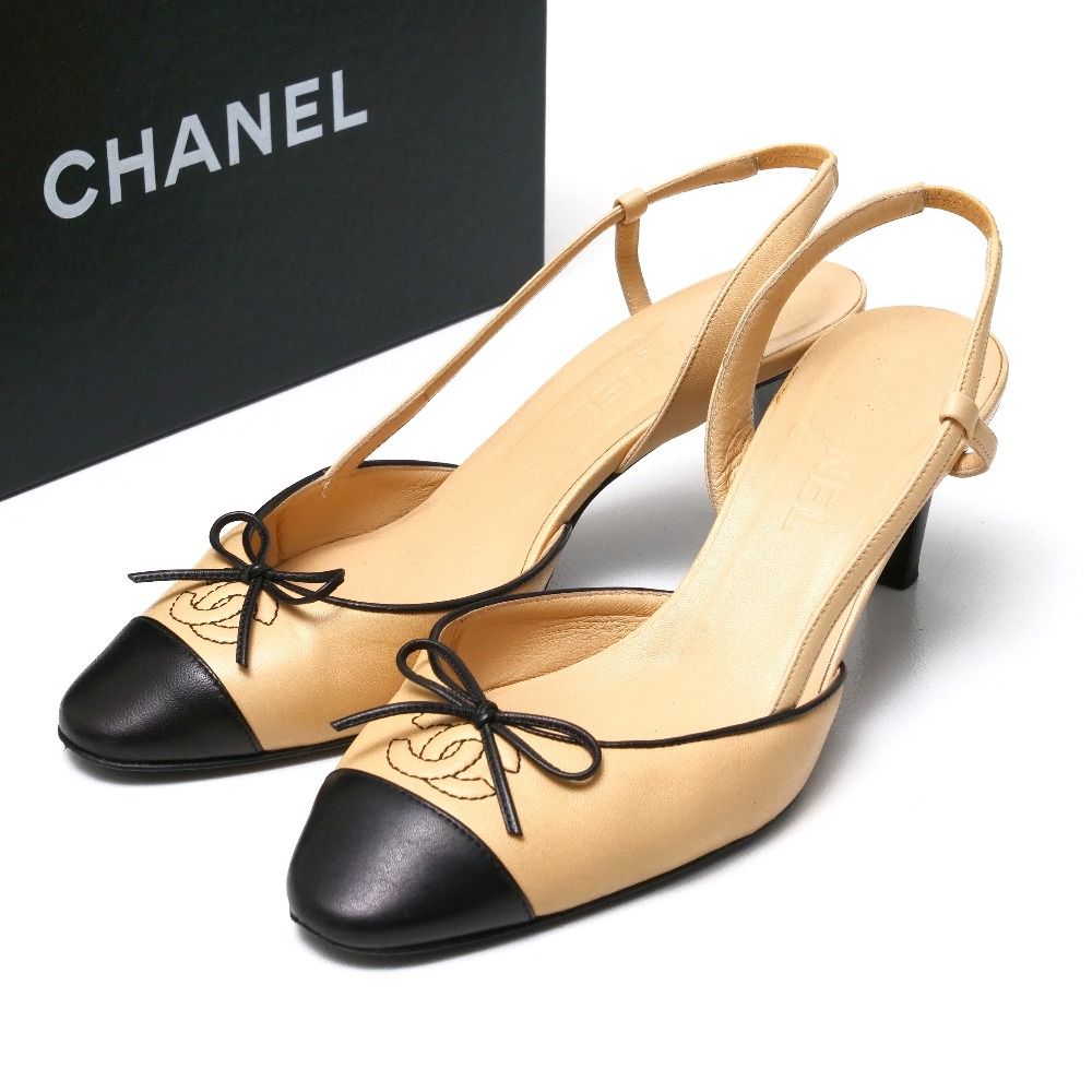 CHANEL シャネル パンプス サイズ37 C ココマーク リボン