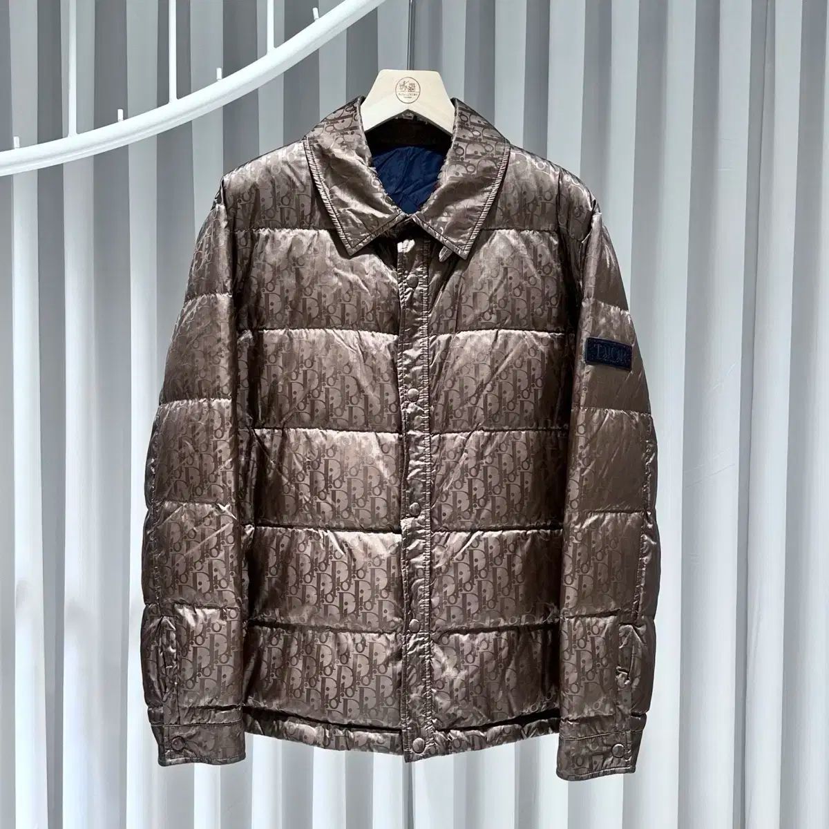 54 DIOR ディオール オブリーク キルト ダウンジャケット ジャケット ゴールド