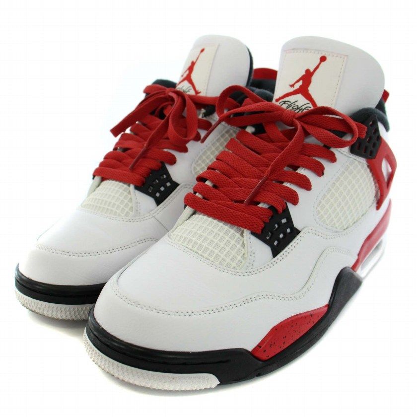 ナイキ NIKE Air Jordan 4 Retro Red Cement エアジョーダン4 レトロ レッドセメント スニーカー シューズ US10  28㎝ 白 ホワイト 黒 ブラック DH6927-161 /BM - メルカリ