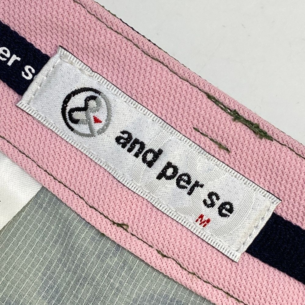 サイズ：M AND PER SE アンパスィ バックロゴ刺繍 ストレッチ
