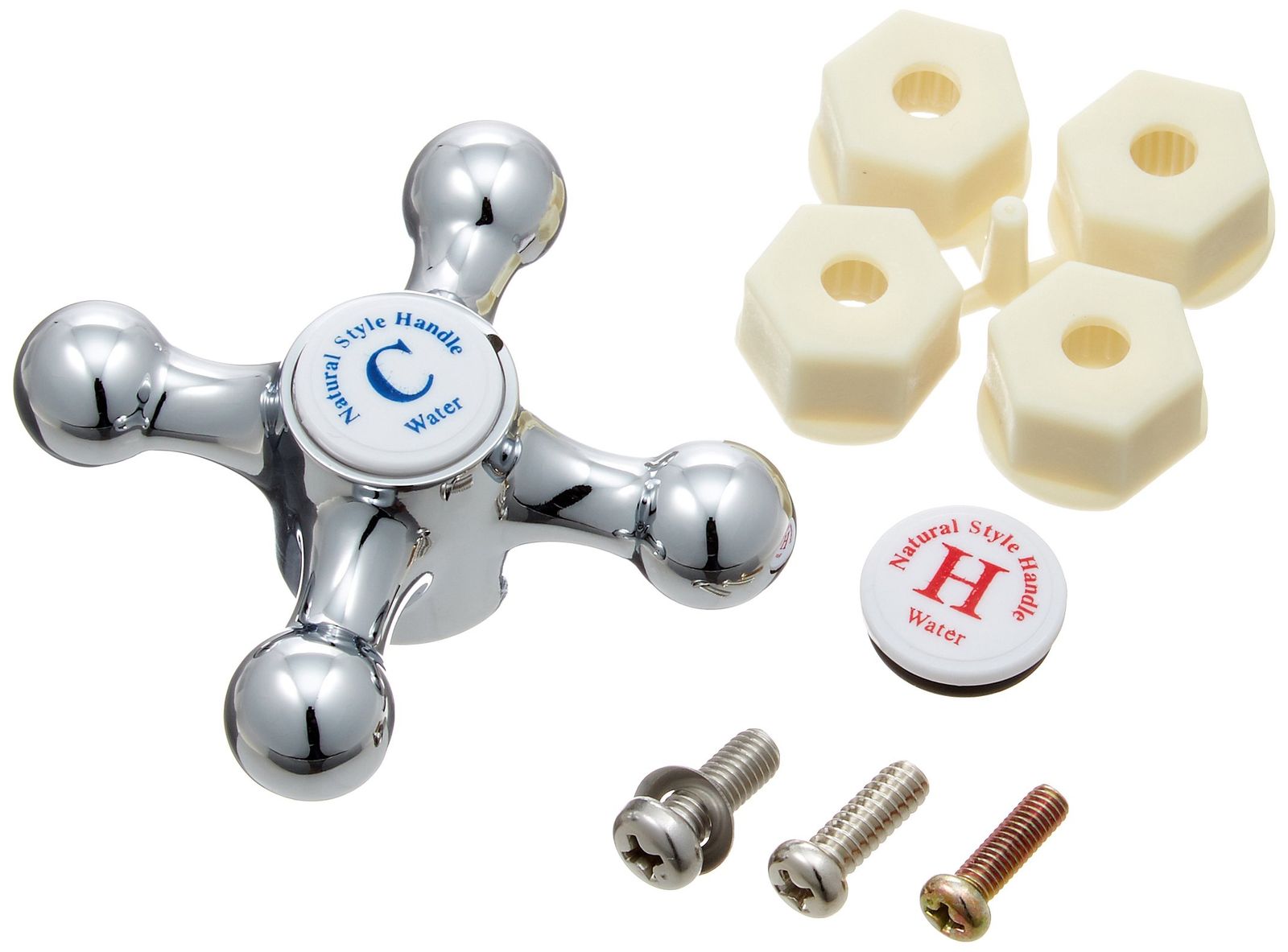 SANEI サンエイ クロスハンドル おしゃれハンドル アダプター4個付き 亜鉛ダイカスト PR211F