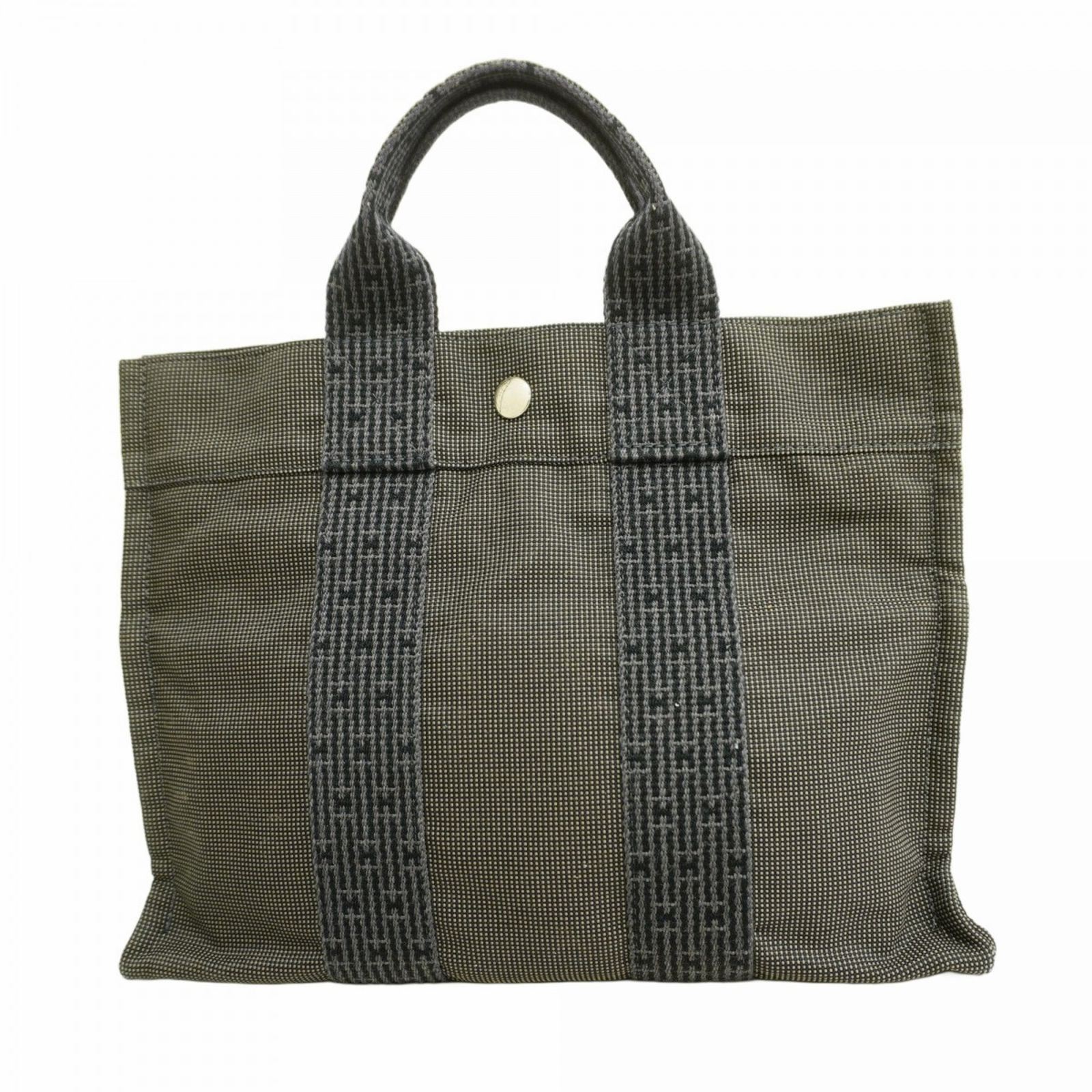 エルメス Hermes エルメス トートバッグ エールラインPM キャンバス グレー メンズ レディース