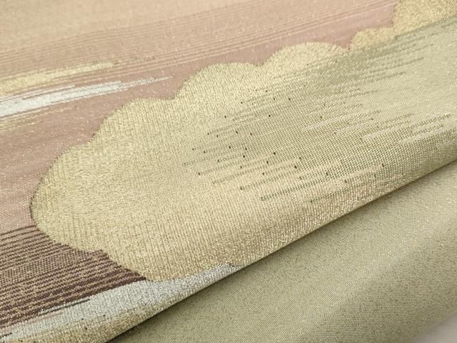 平和屋着物○爪掻き本綴れ 太鼓柄袋帯 霞文 金銀糸 正絹