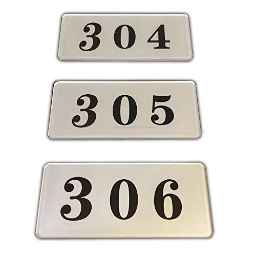 304+305+306_シルバー Seagron ルームナンバー プレート 部屋番号 番号プレート おしゃれ アクリル製 3.5×8cm×0.2cm 304+305+306シルバー…