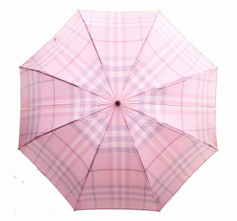 バーバリー BURBERRY 折り畳み傘 チェック ピンク 傘 雨具 ノバ 