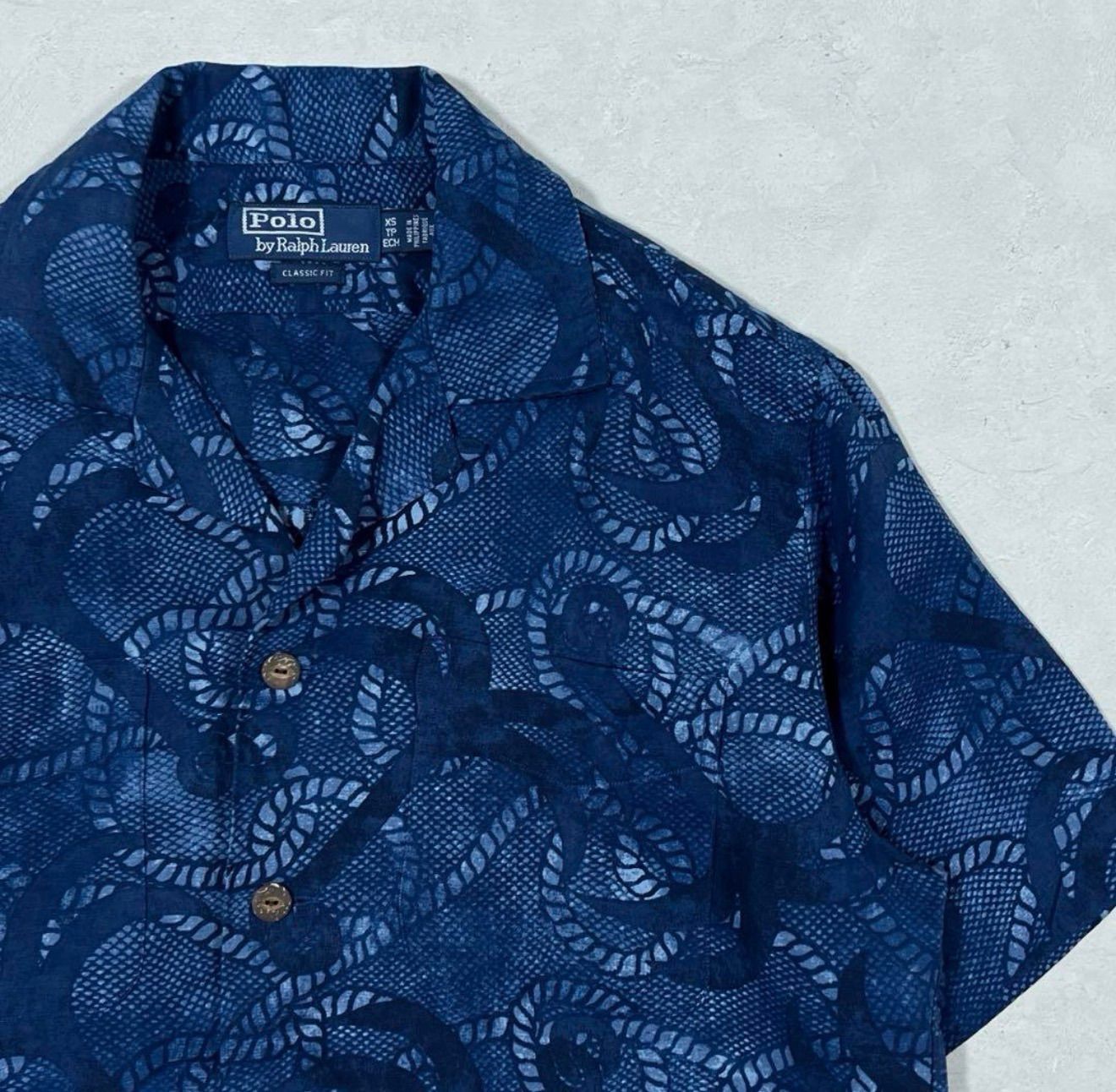 24SS ポロラルフローレン リネンシルク オープンカラーシャツ