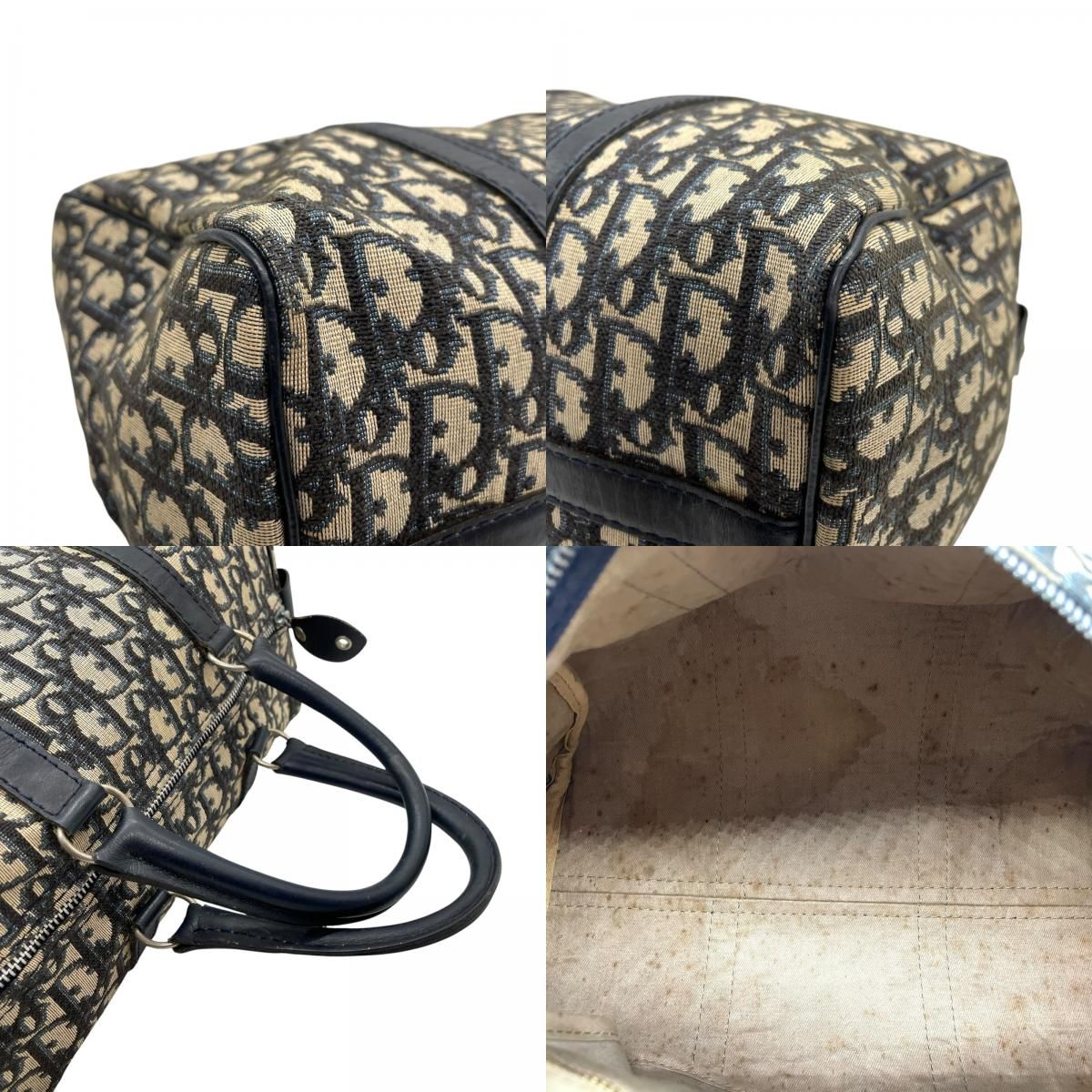 美品✨クリスチャンディオール トロッター ボストンバッグ ネイビー ベージュ Dior】クリスチャンディオール トロッター ボストンバッグ