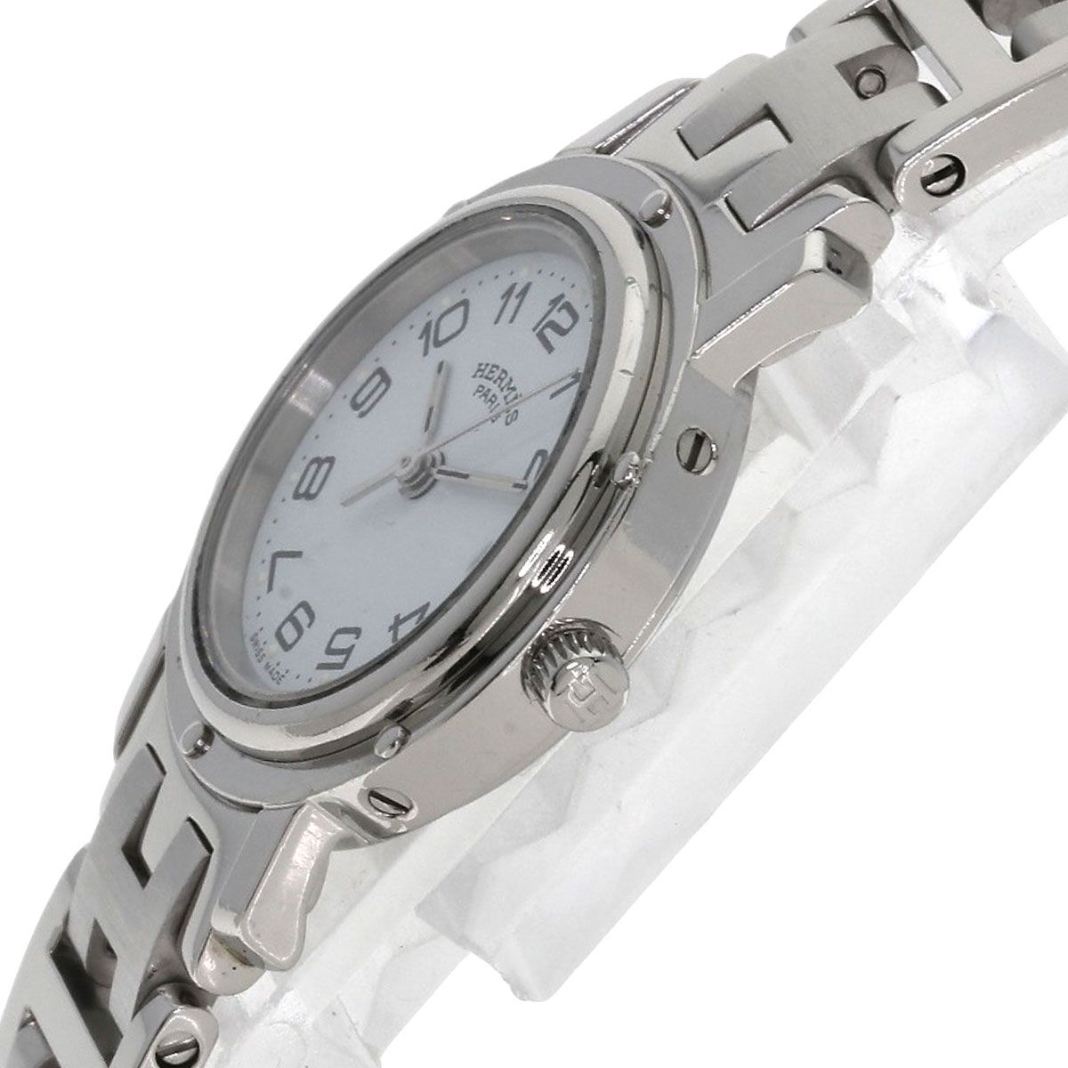 HERMES エルメス クリッパー 旧ベルト 腕時計 SS SS レディース [中古  