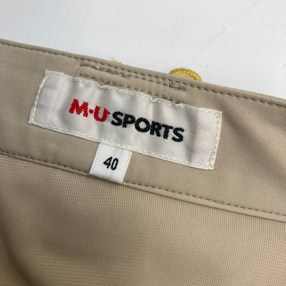 サイズ：40 M.U SPORTS エムユースポーツ  裏地付 プリーツスカート  ベージュ系 [240101476648] ゴルフウェア レディース ストスト M.U SPORTS エムユースポーツ 裏地付 プリーツスカート ベージュ