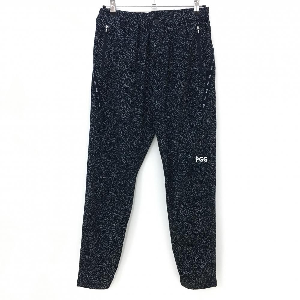 PGGパーリーゲイツ パンツ ネイビー×白 総柄 ウエストゴム メンズ 6 XL ゴルフウェア PEARLY GATES