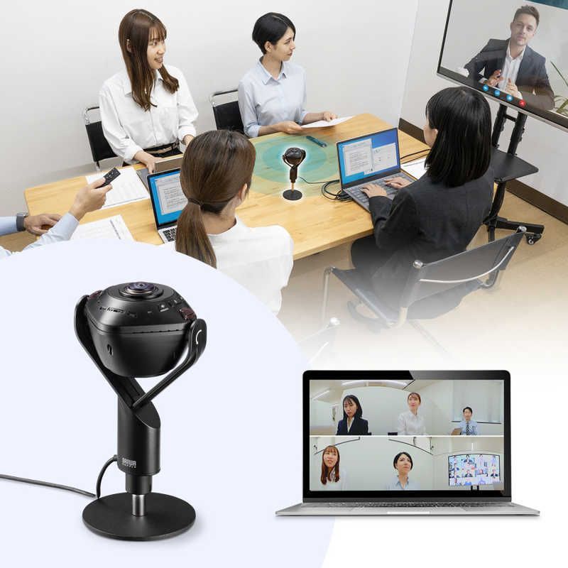 未開梱 サンワサプライ Webカメラ スピーカー内蔵360度Webカメラ CMS-V71BK