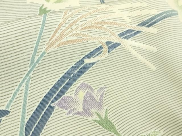 平和屋本店□極上 本加賀友禅作家 由水煌人 訪問着 寿光織 加賀草花文  