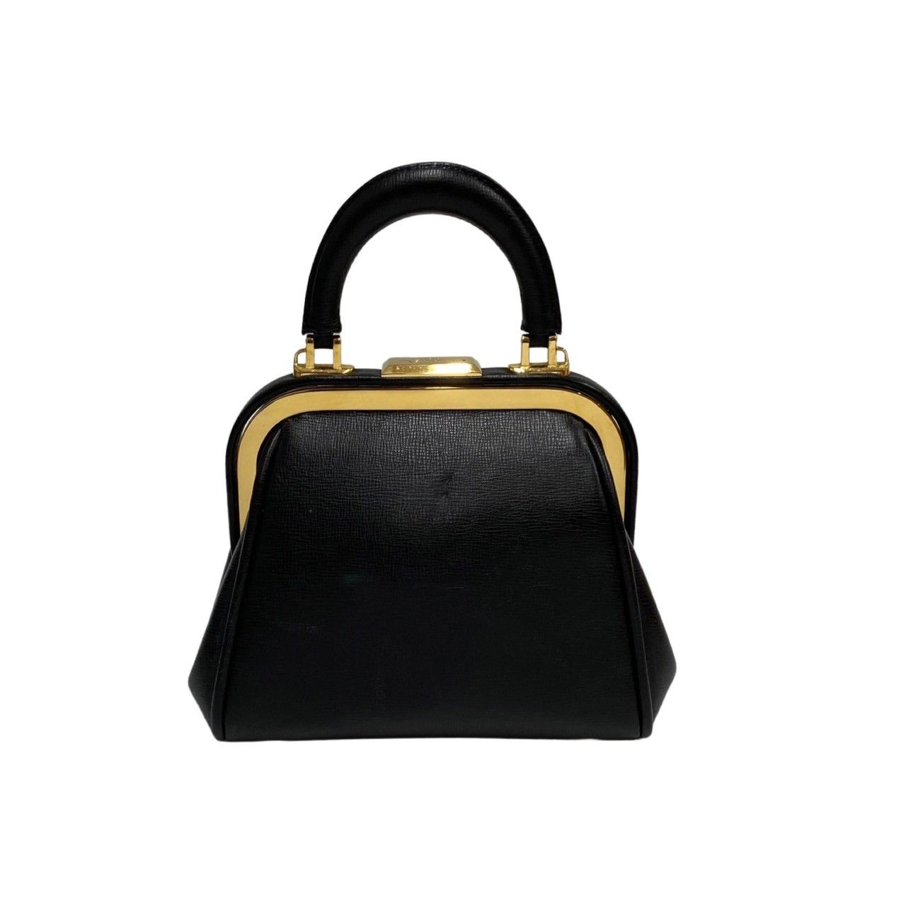 【美品】ディオール　ハンドバッグ　ロゴマーク　ゴールド金具　レザー　ブラック Christian Dior クリスチャンディオール ハンドバッグ CDロゴ