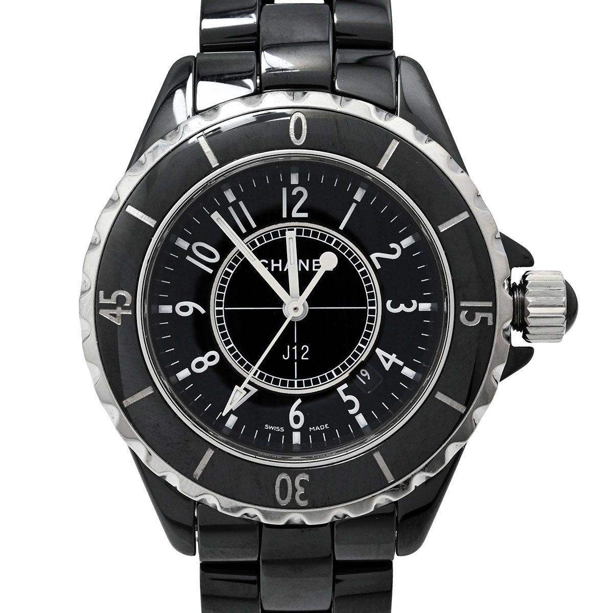 3547) シャネル CHANEL J12 ブラックセラミック H0682 クォーツ レディース 33ｍｍ デイト 腕時計 H0682 3547 -  メルカリ