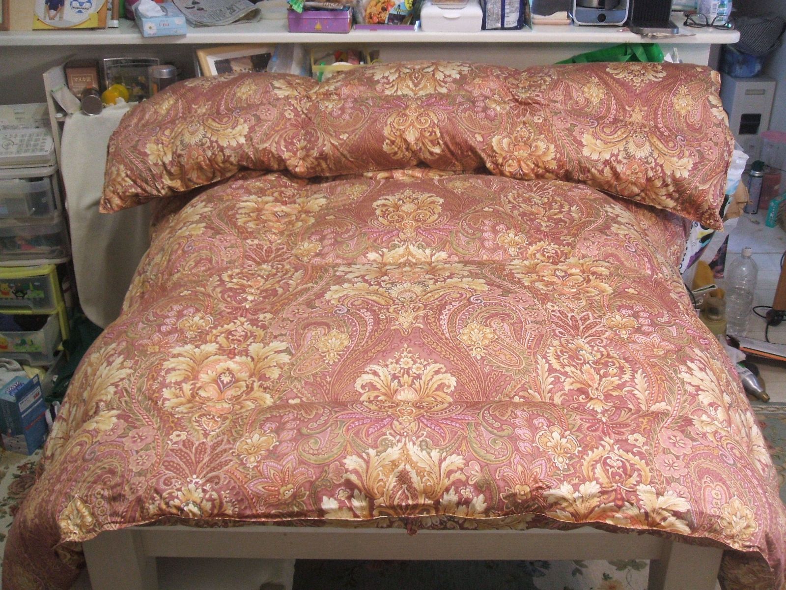 四つ星エクセル フランス増量１ ３キロ 綿１００％羽毛布団 シングル ピンク