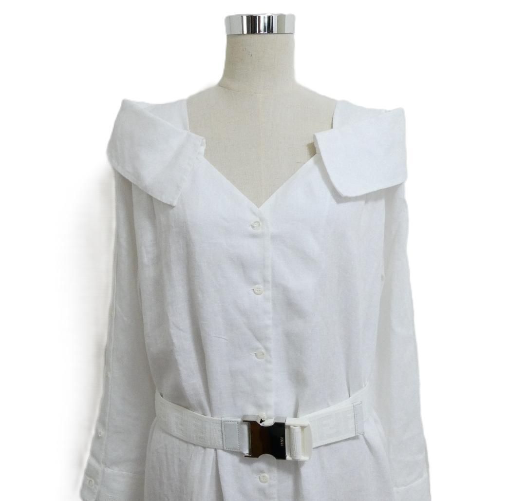 美品 FENDI フェンディ サイズ40 リネンシャツドレス ワンピース