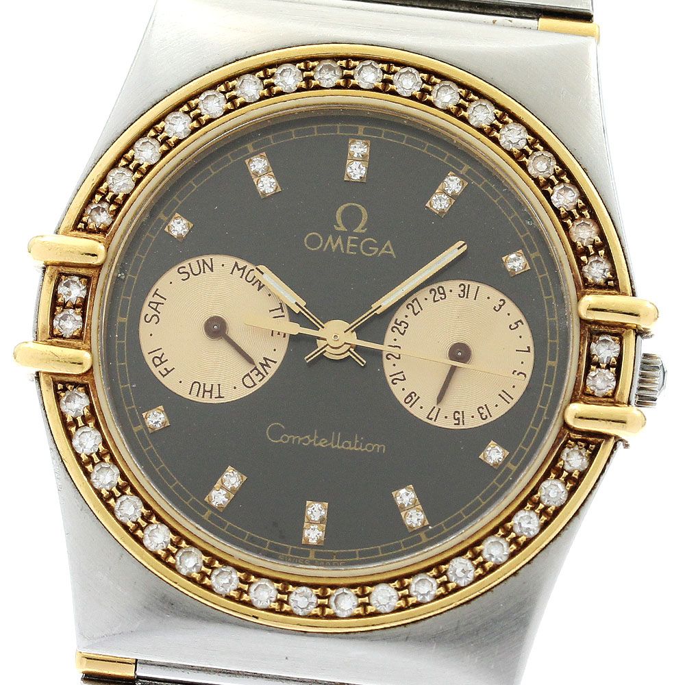 オメガ コンステレーション デイデイト フラットベゼル クォーツ メンズ OMEGAオメガ コンステレーション フラットベゼル デイデイト