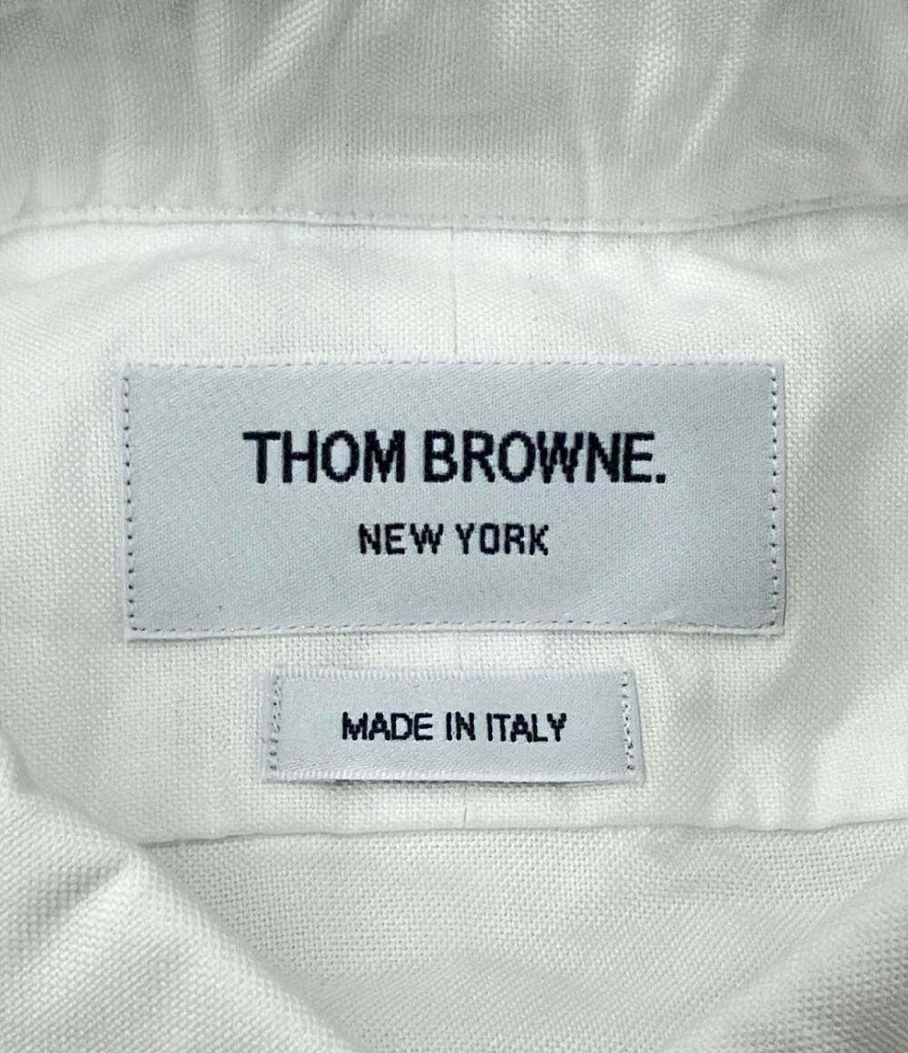 【美品】トムブラウン シャツ 錨柄 ボタンダウン 長袖シャツ コットン 0 S THOM BROWNE． NEW YORK(トム・ブラウン) ボタンダウンカラー