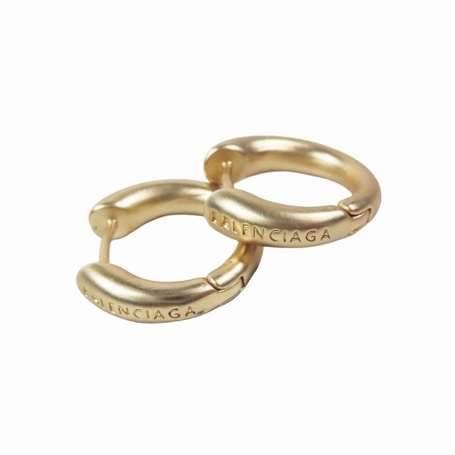 バレンシアガ BALENCIAGA フープ ピアス ロゴ 刻印 アクセサリー