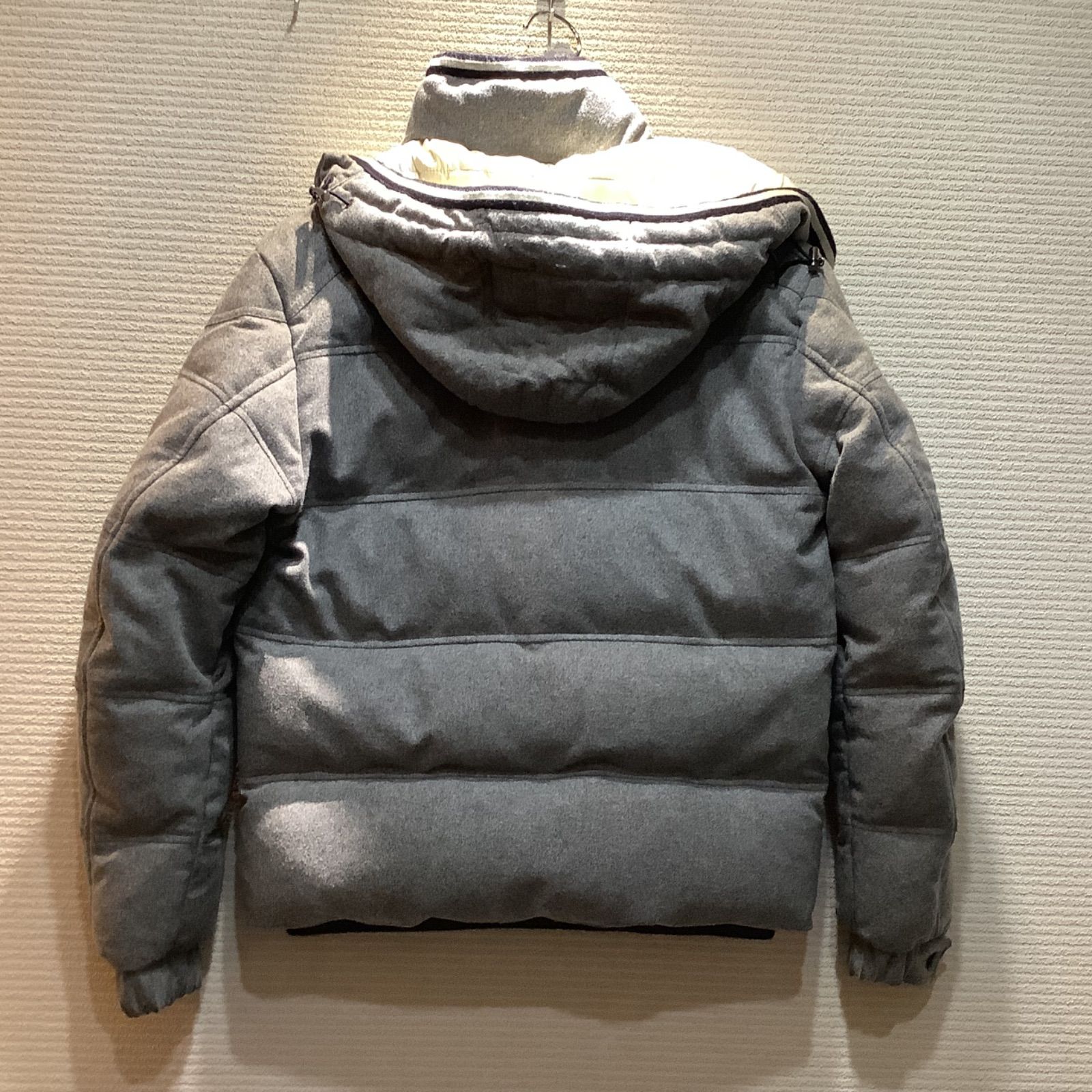 モンクレール ガムブルー MONCLER ワッペン ツイード ダウンジャケット