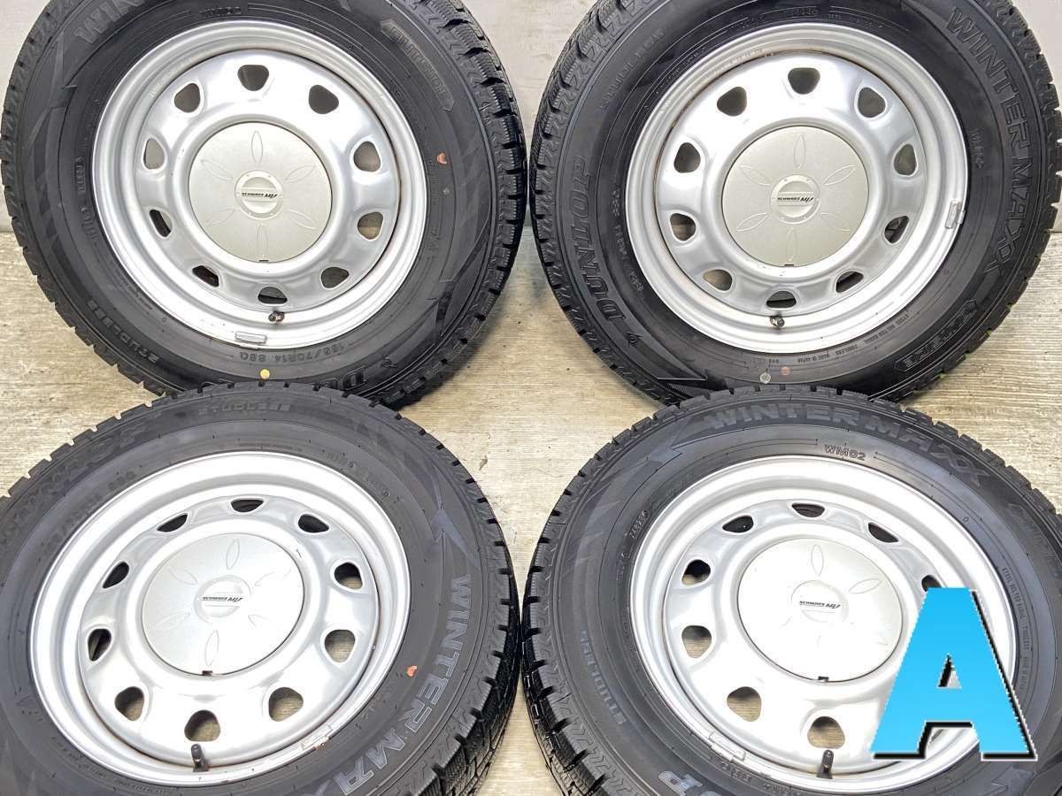185|70R14 ダンロップ ウィンターマックス WM02 SCHWARZ MV 14x5.0 100|114.3-4穴 タイヤ スタッドレスタイヤ ホイールセット 4本セット w14250222105