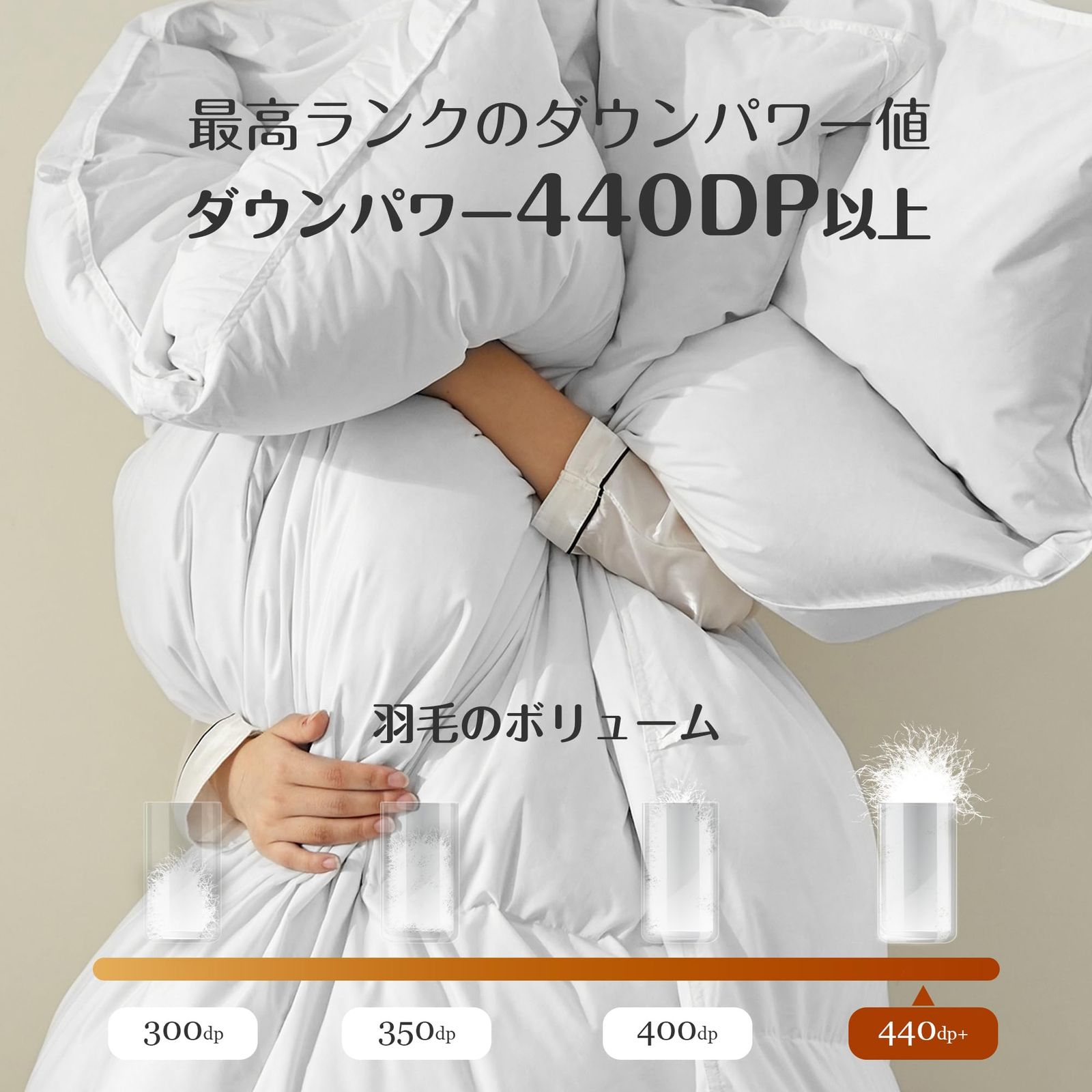 パワーアップ加工 羽毛の飛び出しにくい 150X210 掛け布団 防ダニ 抗菌防臭 洗浄度1000mm 立体キルト保温力UP ブラウン 冬 厳選ホワイトダウン95% 440dp シングル 羽毛布団 Mensu