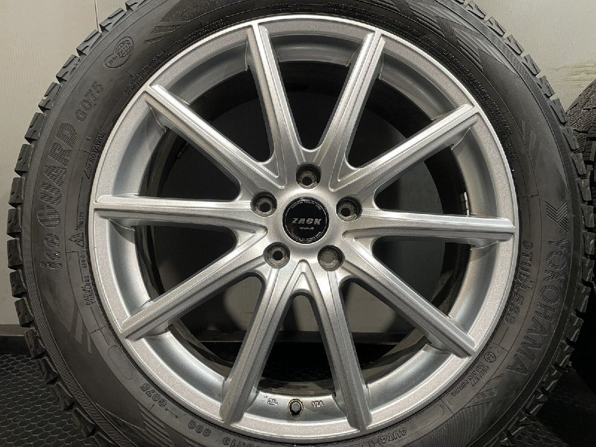 【YOKOHAMA G075 225/55R19】スタッドレス【ZACK Sport-01 19インチ 7J5HPCD114.3+45】23年製 バリ溝 CX-5/CX-8 ハリアー等　(MTR345) クレジットカード QRコード決済可能 YOKOHAMA G075 225/55R19】スタッドレス【ZACK Sport-01 19インチ