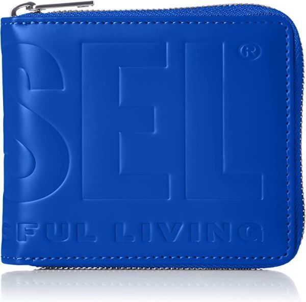 DIESEL[ディーゼル] メンズ BIGロゴ 二つ折り財布 X08173PR003　ブルー