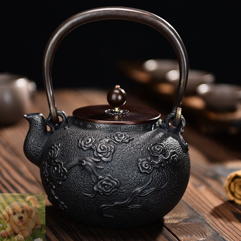 人気推薦 鉄器 提梁壺 老鉄瓶 茶道具対応 鉄やかん 鉄分補給 鉄びん 1300ml
