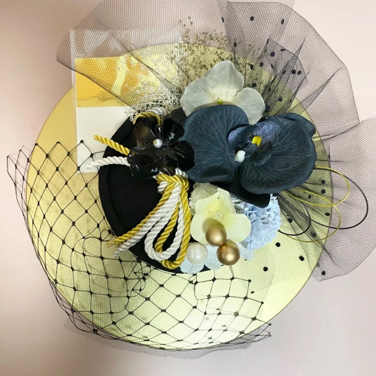 新作] トークハット トーク帽 カクテルハット ヘッドドレス 黒