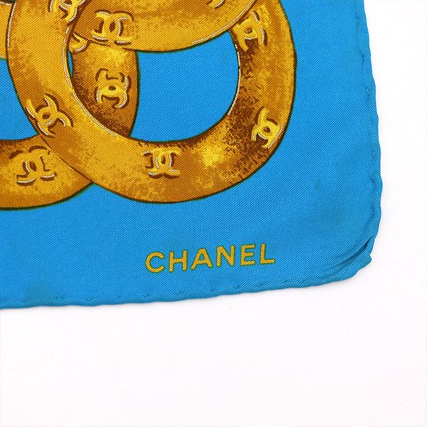 チェーンモチーフがお洒落な 極上の肌触り CHANEL スカーフ CHANEL】シャネル チェーンプリント スカーフ – NISHIKINO
