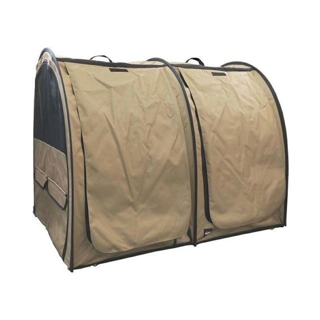 ペットアイ ポータブルケージ ダブル メガ ベージュ 折りたたみケージ 犬用 猫用 大きめ 持ち運び お出かけ 旅行 避難 防災 対策 犬 猫 ケージ