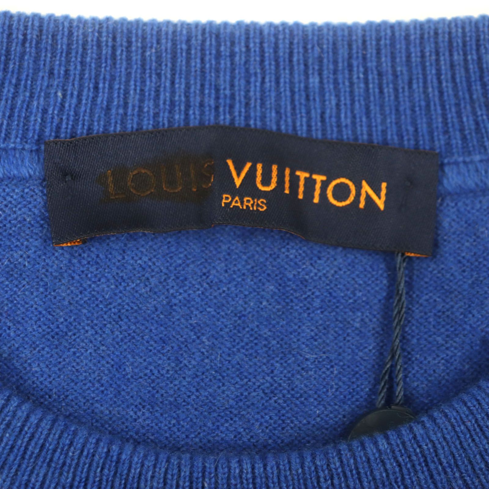 ルイヴィトン L カシミヤ シルク ダミエ ニット セーター ネイビー ルイヴィトン L カシミヤ シルク ダミエ ニット セーター