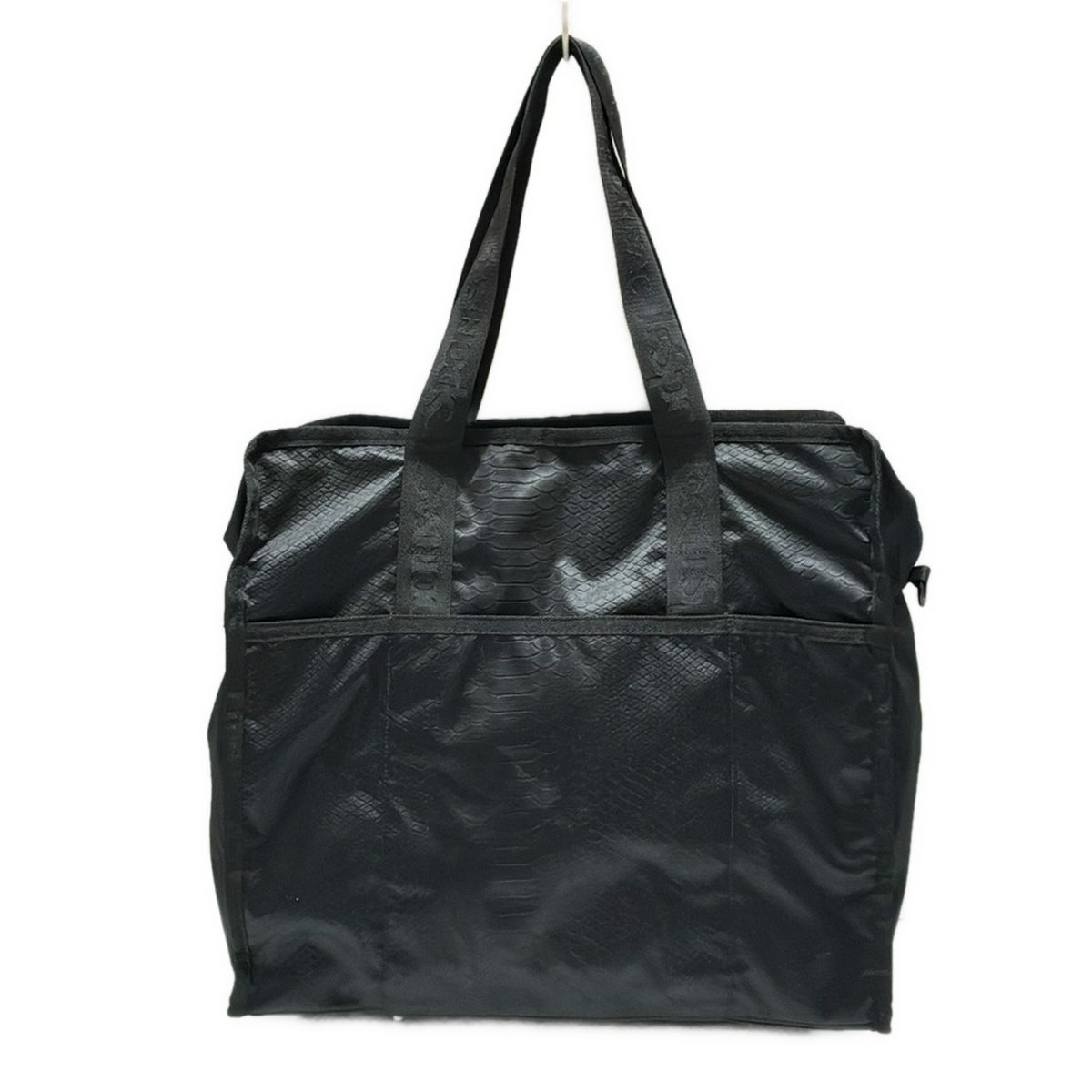 LESPORTSAC レスポートサック ボストンバッグ - 黒 パイソン柄|キャリーオンバッグ|本体ロックなし