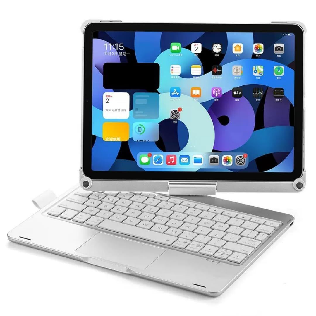 360度回転 iPad Air 第5|4世代 2025 iPad Air 11インチ M3 M2 キーボードケース タッチパッド バックライト付き 折りたたみ iPadPro11 第4|3|2|1世代 キーボード カバー 一体型 トラックパッド付き