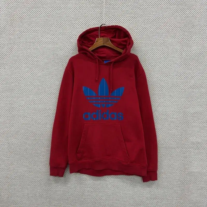 adidas(アディダス) ストライプ ビッグ・トレフォイル 裏起毛 フード付きTシャツ 100 S06795