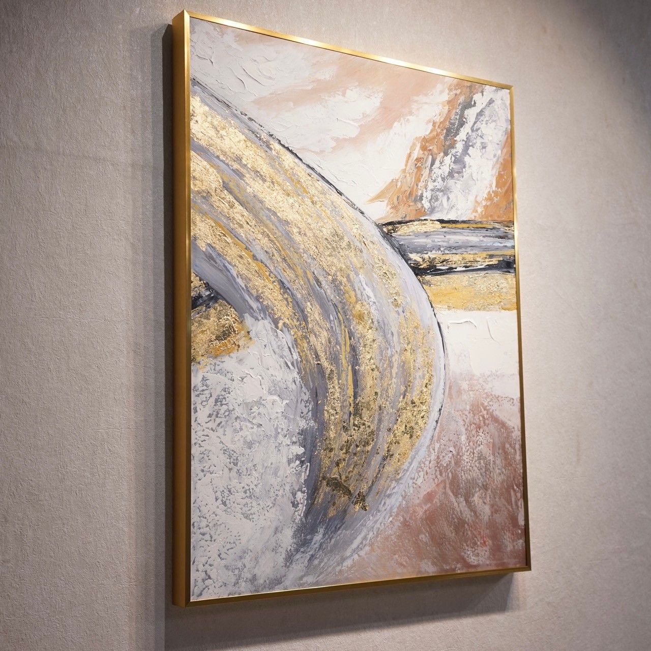 輸入品 油絵 抽象画 大型 80×60 壁掛け ハンドメイド アート 現代 美術 絵画 絵 モダン モデルルーム