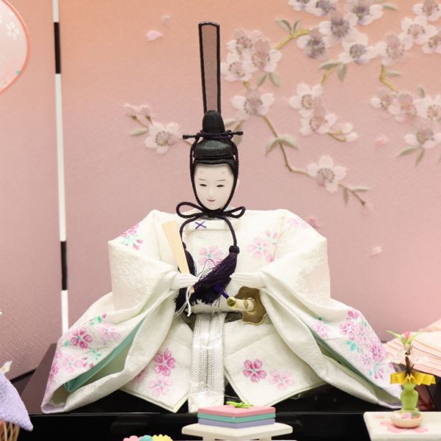 雛人形　親王飾り　新品　未使用　京八番 雛人形 親王平飾り さくら 尊正 京十一番 親王 手描京友禅ぼかし