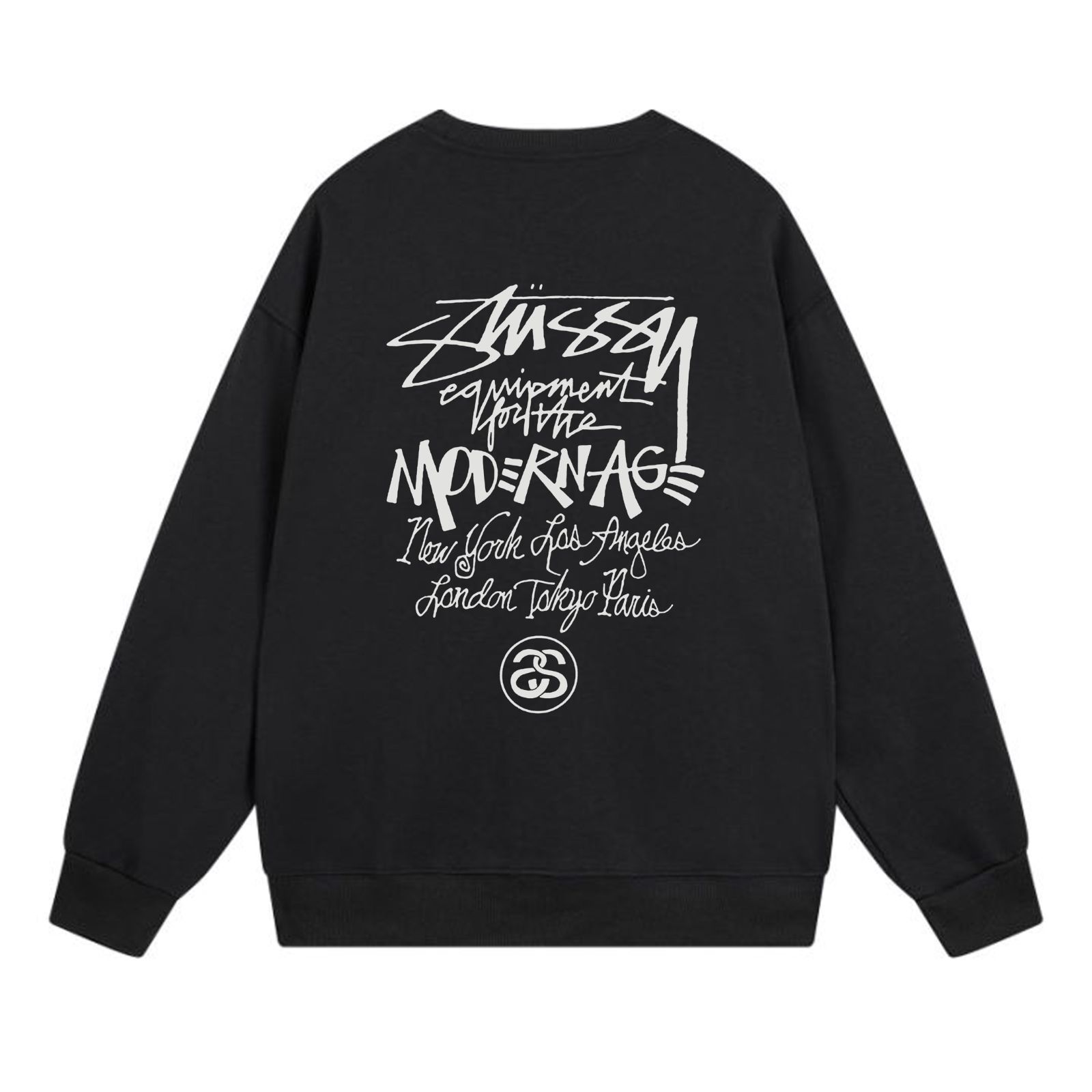 Stussy SS23 モダニストロゴプリントクルーネックスウェットシャツ