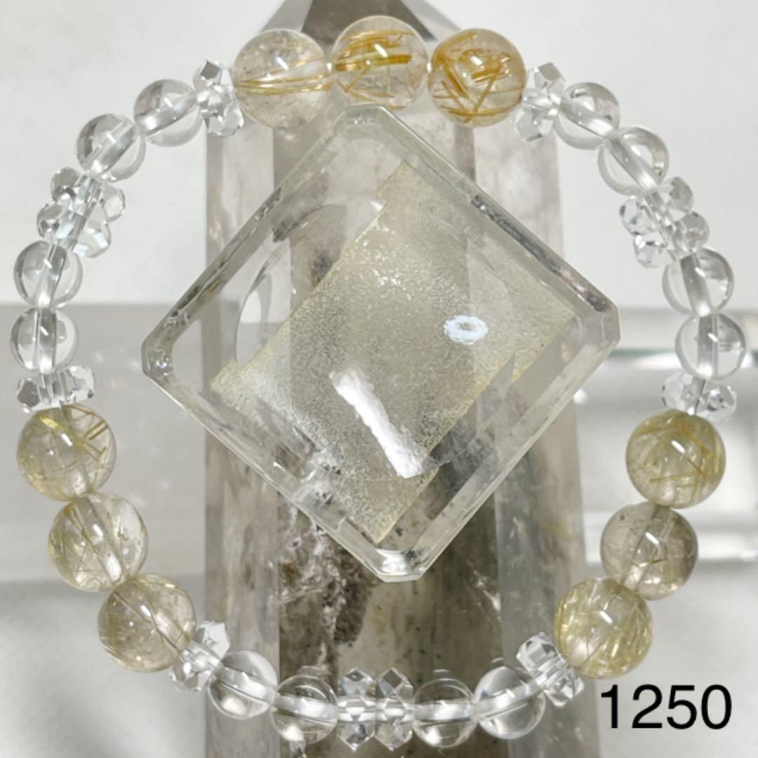 ルチルクオーツ パワーストーンブレスレット 内径約15cm ヴ