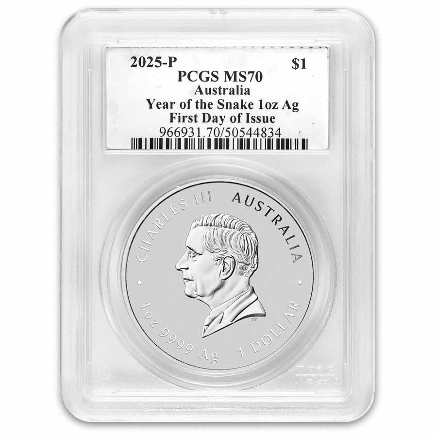 2025 A 1 oz Silver Lunar Snake MS-70 PCGS (FDI, Red Label