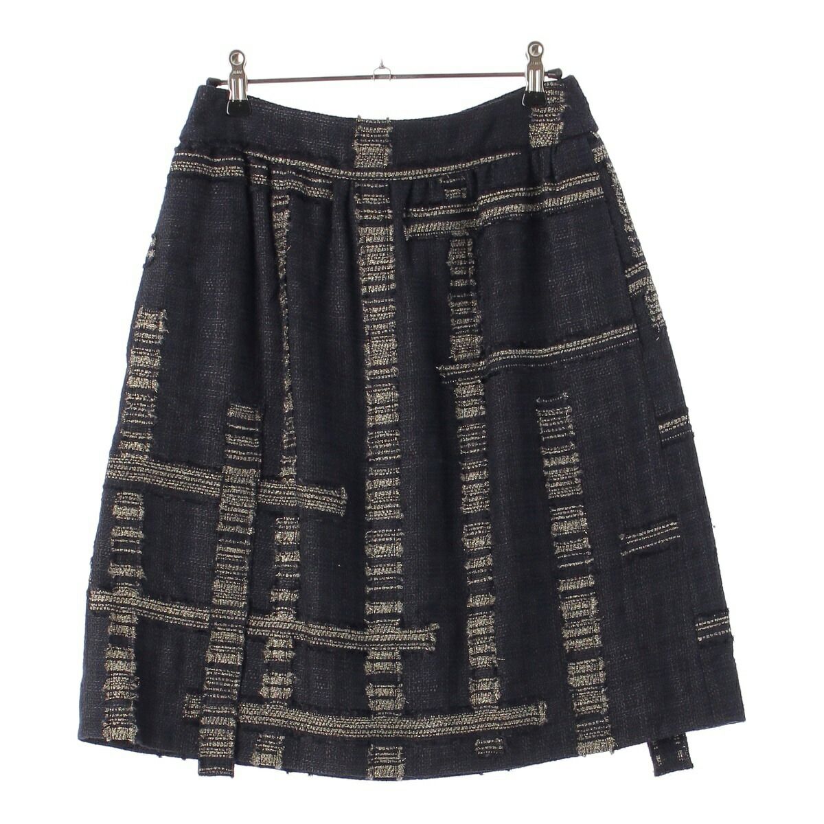 CHANEL ツイード　セットアップ　ボウタイ　ダブル　プリーツ　スカート　36 CHANEL ツイード セットアップ ボウタイ ダブル プリーツ スカート 36