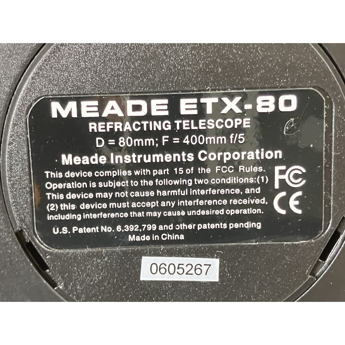 ETX-80 自動導入架台付80mm口径屈折式アクロマート天体望遠鏡