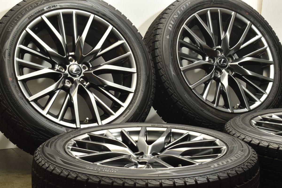 バリ溝 レクサス RX Fスポーツ 純正 20in 8J 30 PCD114.3 ダンロップ ウィンターマックスSJ8 235 55R20 LEXUS 空気圧センサー付