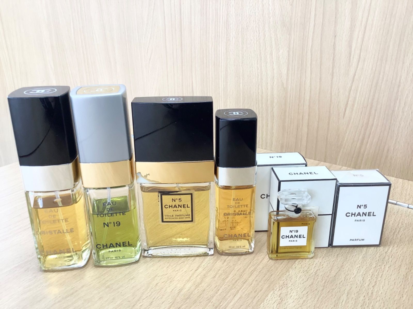 G1023新品未開封ありCHANEL シャネル No5 No19 クリスタル香水6本セット　パルファム　オードゥトワレット　7〜100ml
