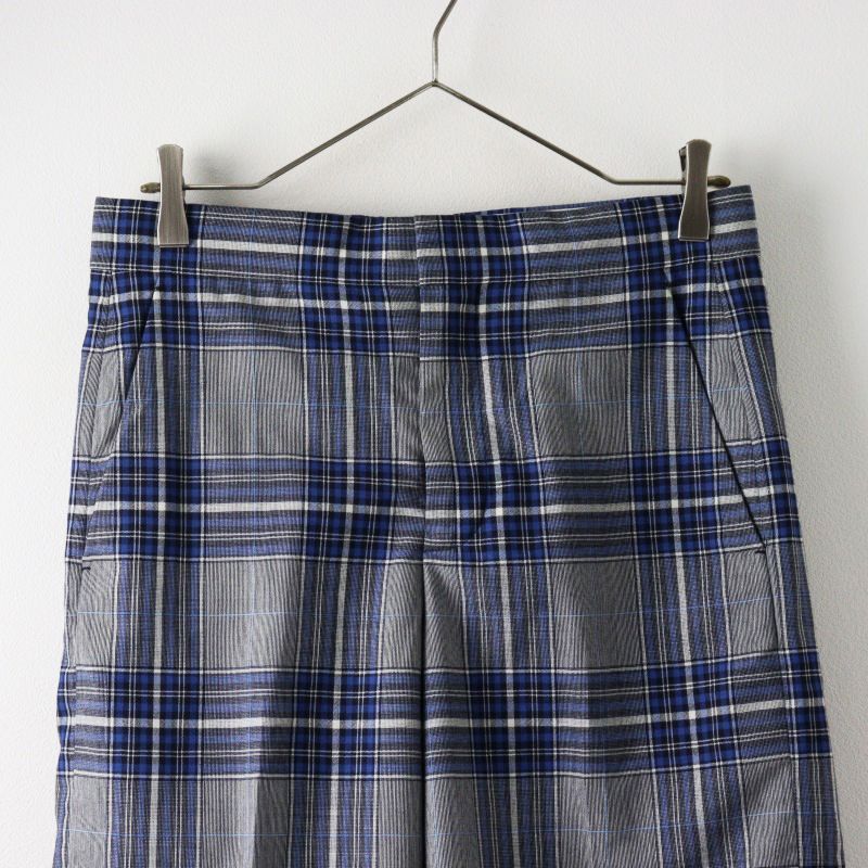 美品 ドゥロワー Drawer ウールチェックワイドパンツ 38/グレー