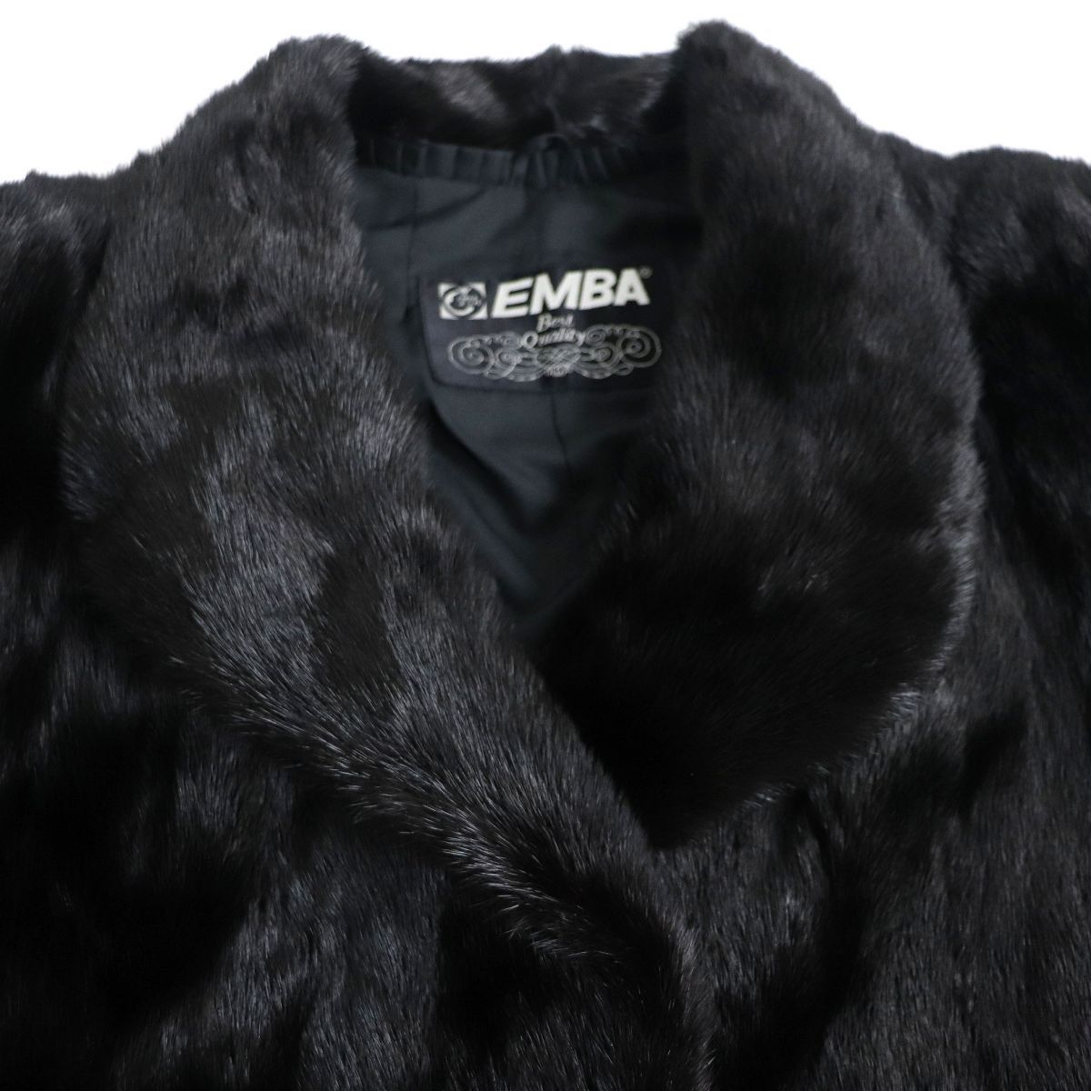 美品▽EMBA エンバ MINK ミンク 逆毛 本毛皮コート ダークブラウン